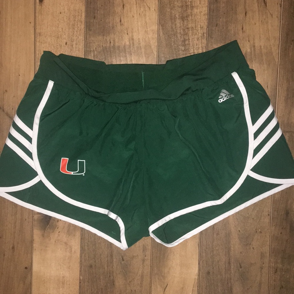 Univeristy of Miami Adidas running shorts